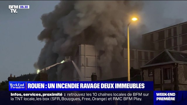 Rouen: deux immeubles désaffectés s'effondrent lors d'un important incendie