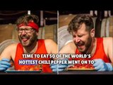 Canadian breaks speed record for eating 50 Carolina reapers