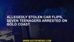 Allegedly stolen car flips, seven teenagers arrested on Gold Coast