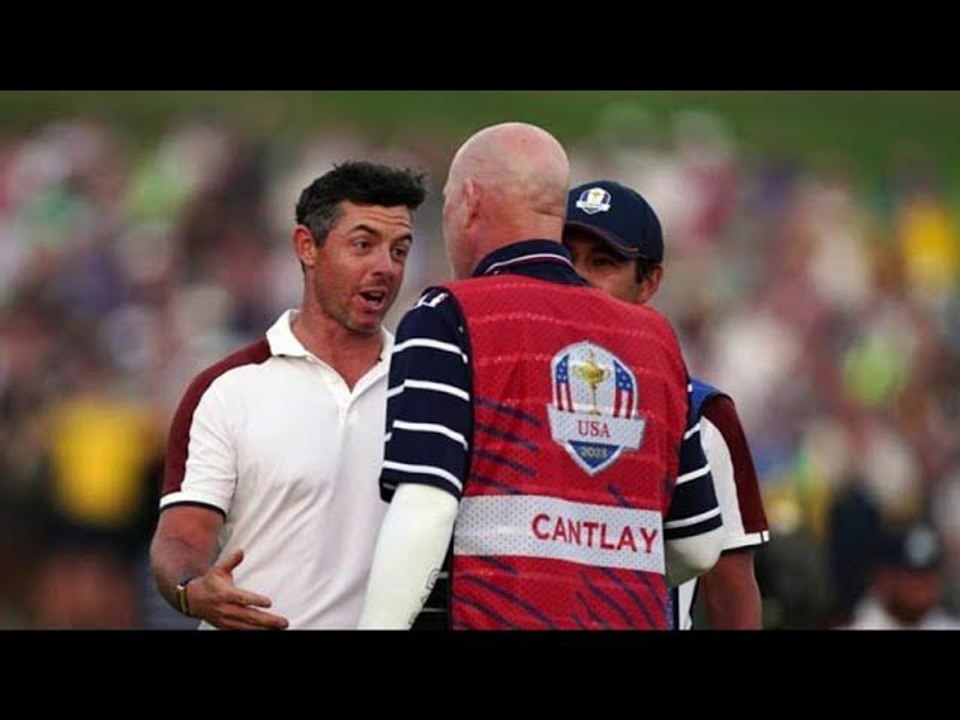 18th hole that sparked Rory McIlroy’s car park rage as fans says Team USA caddie ‘miles out of line’