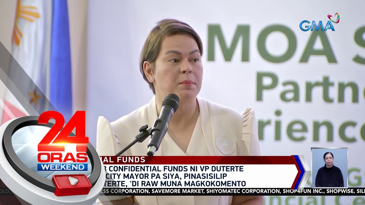 Mahigit P2.6-B confidential funds ni VP Duterte noong Davao City Mayor pa siya, pinasisilip sa COA; VP Duterte, 'di raw muna magkokomento | 24 Oras Weekend