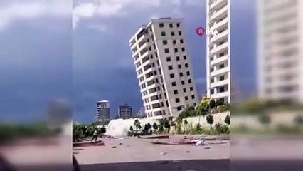 Kontrollü yıkımı süren bina çöktü