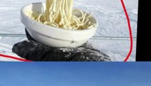 this what happens wen u eat noodles in Antarctica