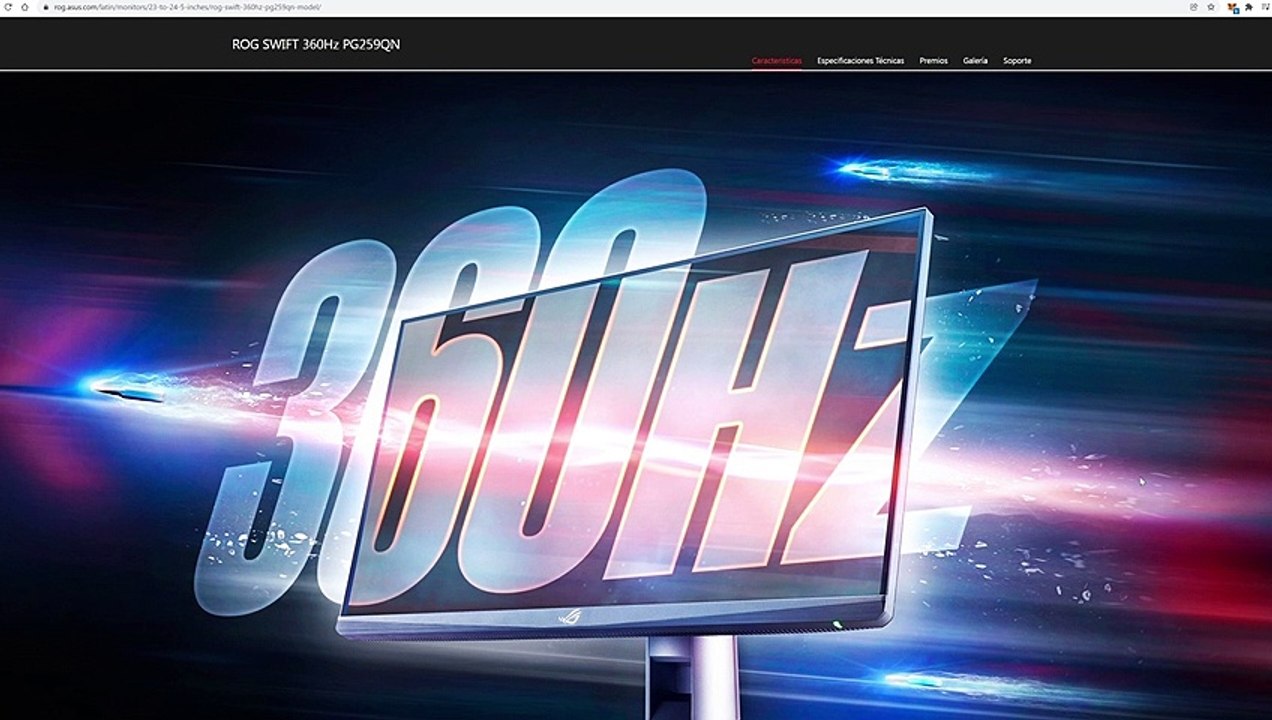 ANÁLISIS MONITOR ASUS ROG SWIFT PG259QN 360HZ Y PROCESADOR NVIDIA G-SYNC LO HACEN MUY TOP 