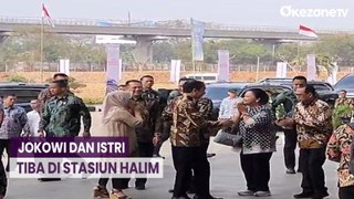 Peresmian Kereta Cepat, Presiden Jokowi dan Istri Tiba di Stasiun Halim