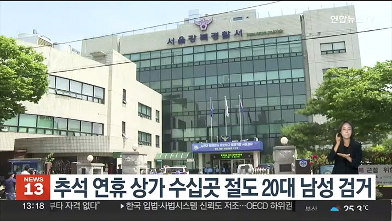 추석 연휴 상가 수십곳 절도 20대 남성 검거