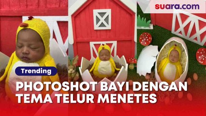 Photoshot Bayi Dengan Teman Telur Menetes, Warganet  Berhasil dibuat Gemess
