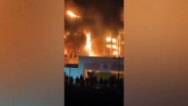 Incendie dans la police en Egypte ! Certaines parties du bâtiment entourées par les flammes se sont effondrées, il y a des blessés