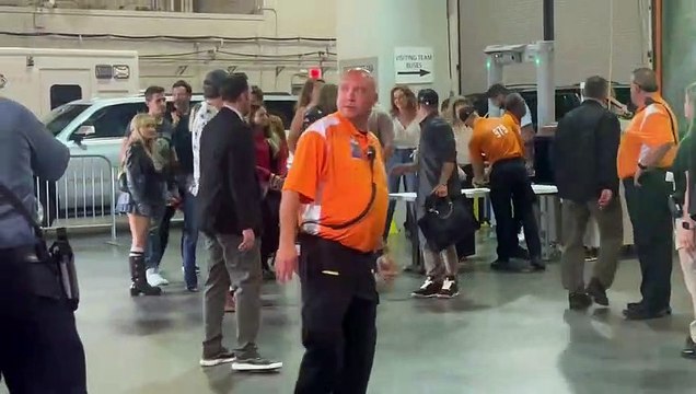 Taylor Swift arriving at MetLife Stadium for Travis Kelce’s game with Blake Lively, Ryan Reynolds and Hugh Jackman.