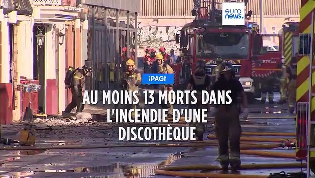 Les autorités espagnoles jugent peu probable de trouver d'autres corps dans les décombres de la discothèque de Murcie où treize personnes ont perdu la vie hier dans un incendie - VIDEO