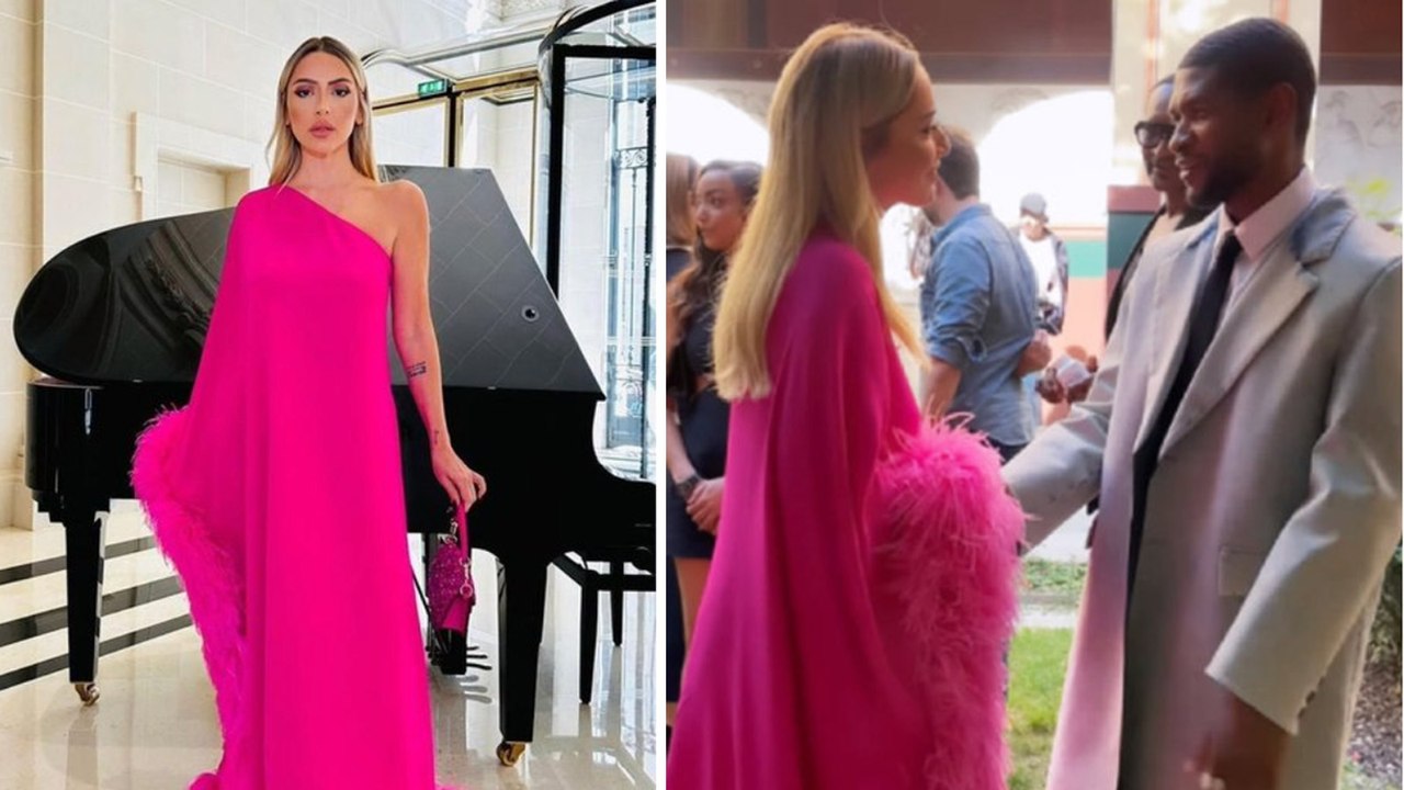 Hadise, ABD'li şarkıcı Usher ile ayaküstü sohbet etti