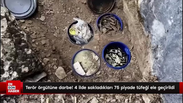 Terör örgütüne darbe! 4 ilde sakladıkları 75 piyade tüfeği ele geçirildi
