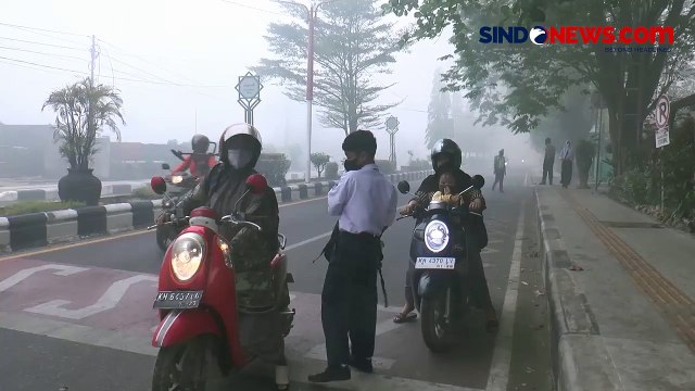 Kota Sampit Diselimuti Asap Tebal, Jarak Pandang hanya 5-10 Meter