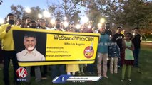 NRI TDP Supporters Protest Against Chandrababu Naidu Arrest In Los Angeles | V6 News