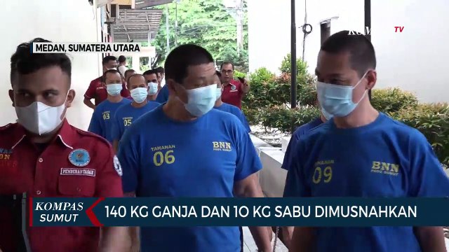 Momen Pemusnahan Barang Bukti Ganja dan Sabu di BNN Provinsi Sumatera Utara