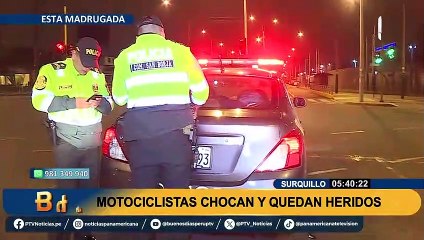 Surquillo: Cuatro heridos deja violento choque entre motocicletas en av. Aviación