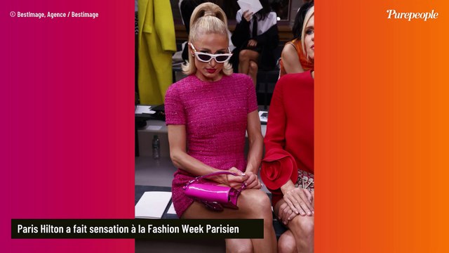 Fashion Week : Paris et Nicky Hilton fabuleuses Barbies en robes très, très courtes, devant 2 stars hollywoodiennes