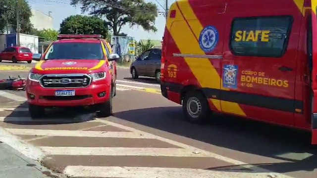 Acidente no Cancelli deixa motociclista com fratura na perna