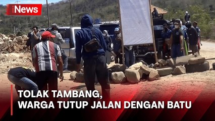 Tutup Jalan dengan Batu, Warga Protes Keberadaan Tambang di Gunungkidul
