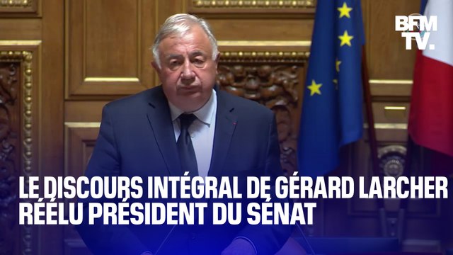 Gérard Larcher réélu: le discours intégral du président du Sénat