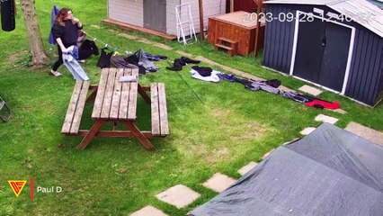 Washing Line Fail Caught on CCTV | Doorbell Camera Video