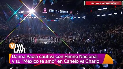 Danna Paola sorprende al entonar el himno mexicano en pelea de Canelo