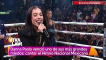 Danna Paola sorprende al entonar el himno mexicano en pelea de Canelo