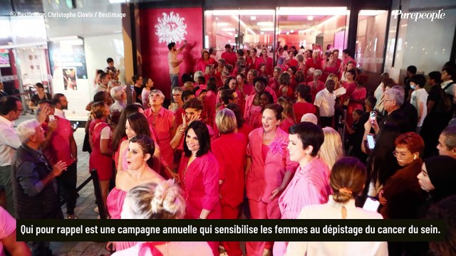 Continuons tous ensemble à.... : Jenifer en mini-robe sur les Champs-Elysées pour Octobre rose, une grande soirée