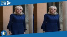 Brigitte Macron  chic dans une robe midi de sa couleur fétiche pour honorer Line Renaud