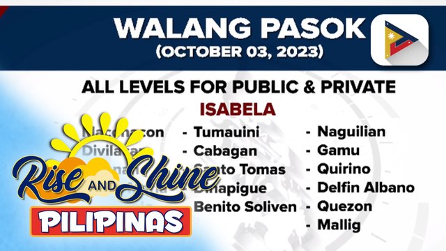 Ilang pasok sa Northern Luzon, suspendido dahil sa Typhoon #JennyPH at habagat