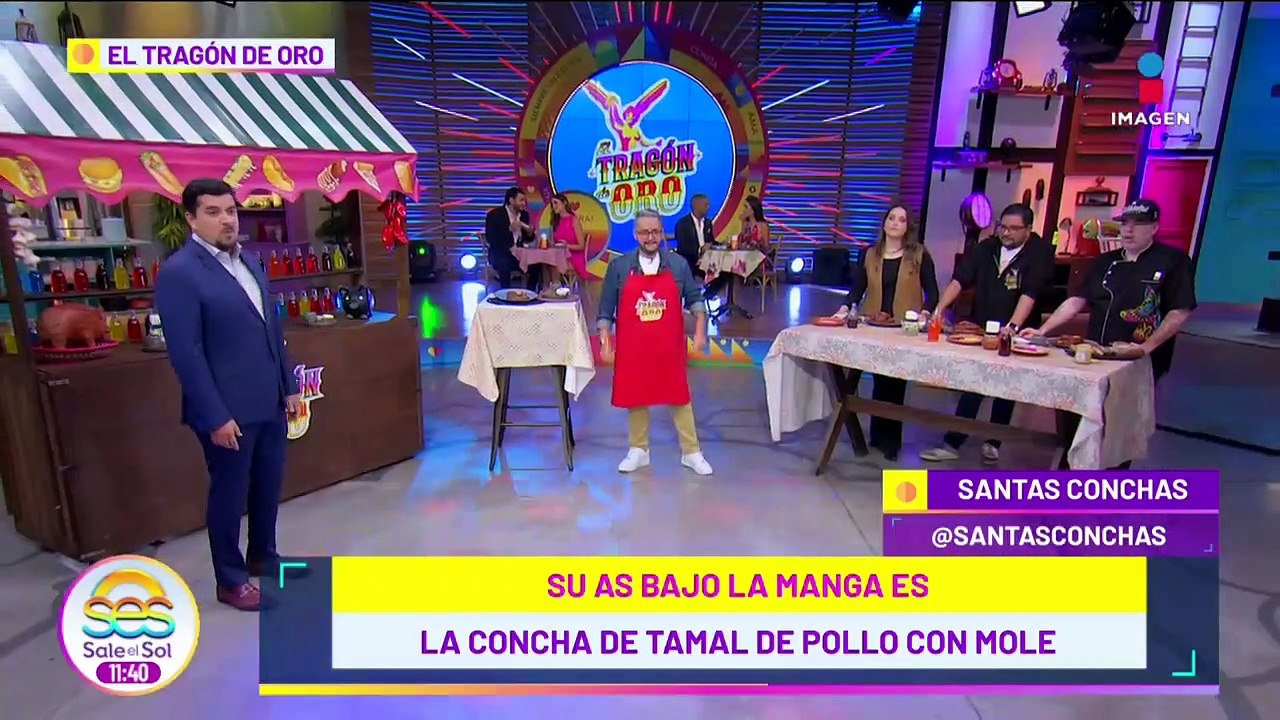 Conoce la Concha de Tamal de Pollo con Mole de Santas Conchas en "El Tragón de Oro"