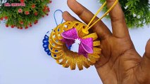 Beautiful Christmas Mini Wreath Making Tutorial | Christmas Tree Ornaments | Foamiran Xmas Crafts