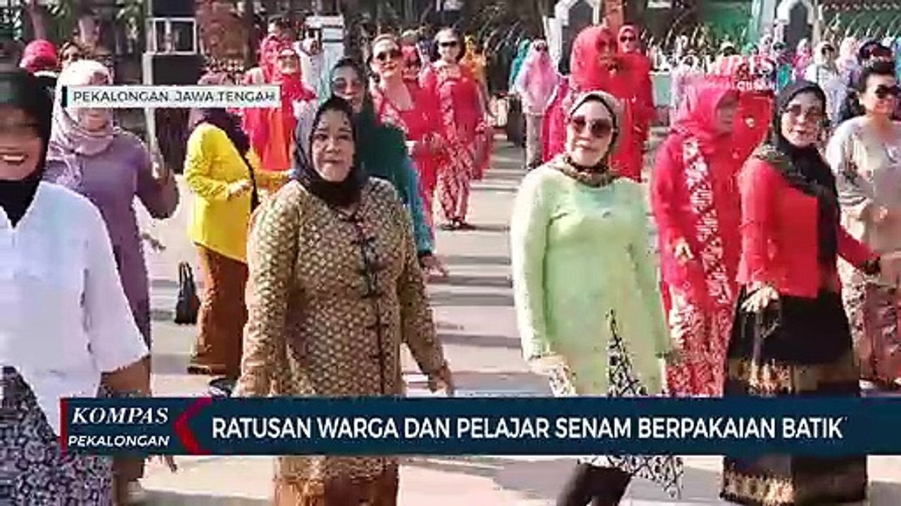 Senam Pakai Batik, Warga Pekalongan Rayakan Hari Batik Nasional