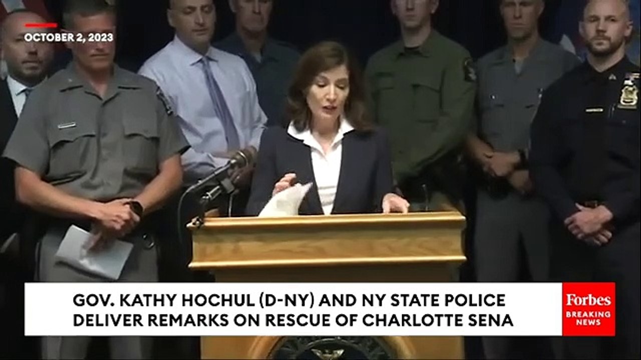 New York Gov. Kathy Hochul Holds Press Briefing After Charlotte Sena Found Alive, Suspect Arrested