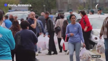 Nagorno-Karabakh refugees seek shelter in Armenian city of Goris