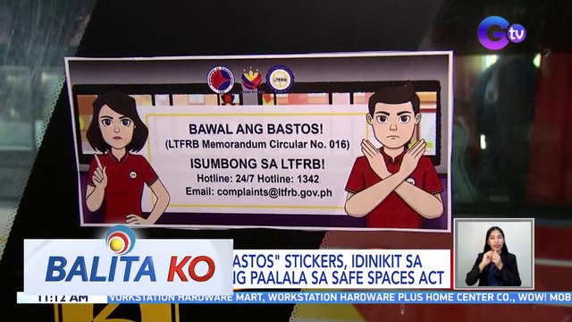 Bawal ang Bastos stickers, idinikit sa mga bus bilang paalala sa Safe Spaces Act | BK