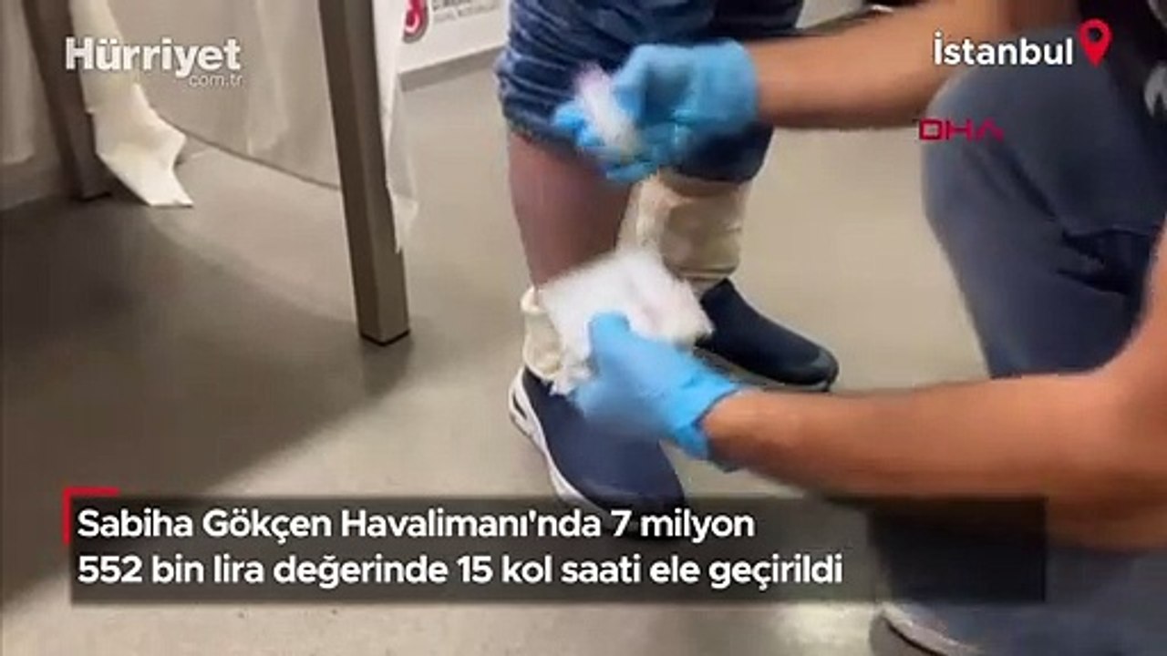 Sabiha Gökçen Havalimanı'nda 7 milyon 552 bin lira değerinde 15 kol saati ele geçirildi