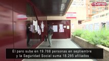El paro sube en 19.768 personas en septiembre y la Seguridad Social suma 18.295 afiliados