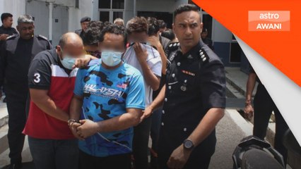 10 lelaki gaduh rebut tunda kereta kemalangan ditahan reman