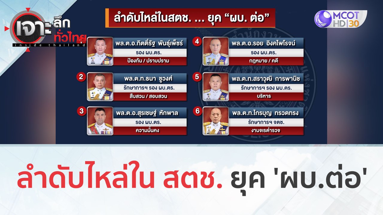 ลำดับไหล่ใน สตช. ยุค 'ผบ.ต่อ' | เจาะลึกทั่วไทย...