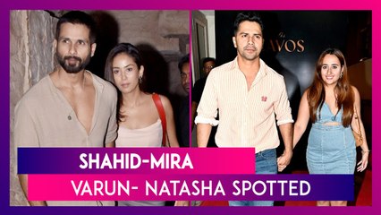 Shahid Kapoor & Mira Rajput Snapped Outside Bastain In Bandra