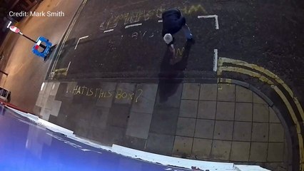 Man spray paints road in Green Street, Gilingham