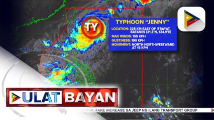 Typhoon #JennyPH, bahagyang humina habang tinutumbok ang extreme northern Luzon