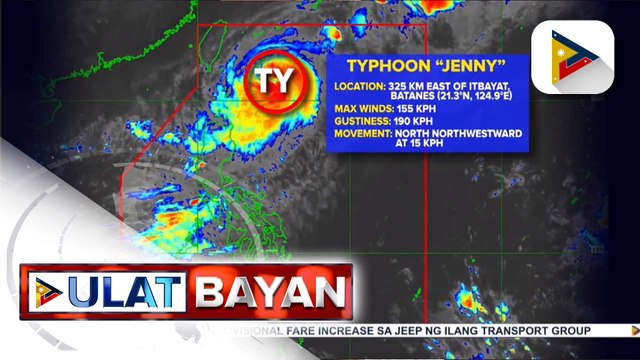 Typhoon #JennyPH, bahagyang humina habang tinutumbok ang extreme northern Luzon