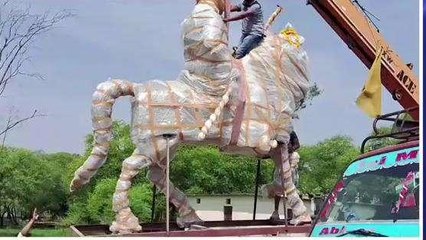 अशोकनगर: क्षत्रिय वीर कुल शिरोमणि महाराणा प्रताप की प्रतिमा को लगाया