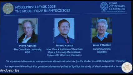 Il Nobel per la Fisica a Pierre Agostini, Ferenc Krausz e Anne L'Huillier