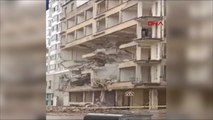 Elazığ´da kontrollü yıkım sırasında binanın bir bölümü çöktü