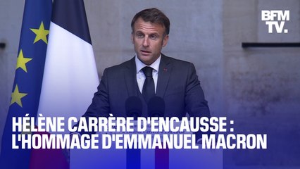 Video herunterladen: Hommage national à Hélène Carrère d'Encausse: le discours d'Emmanuel Macron