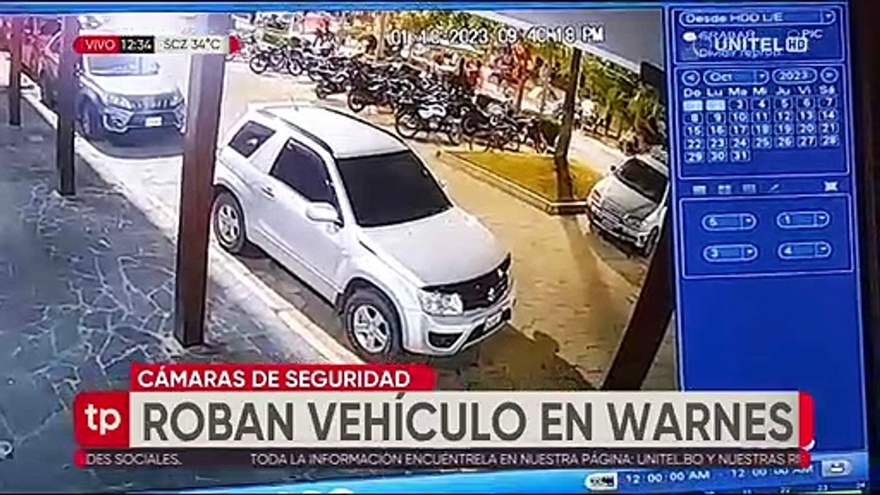 Antisociales son grabados robando un vehículo en Warnes en cuestión de minutos