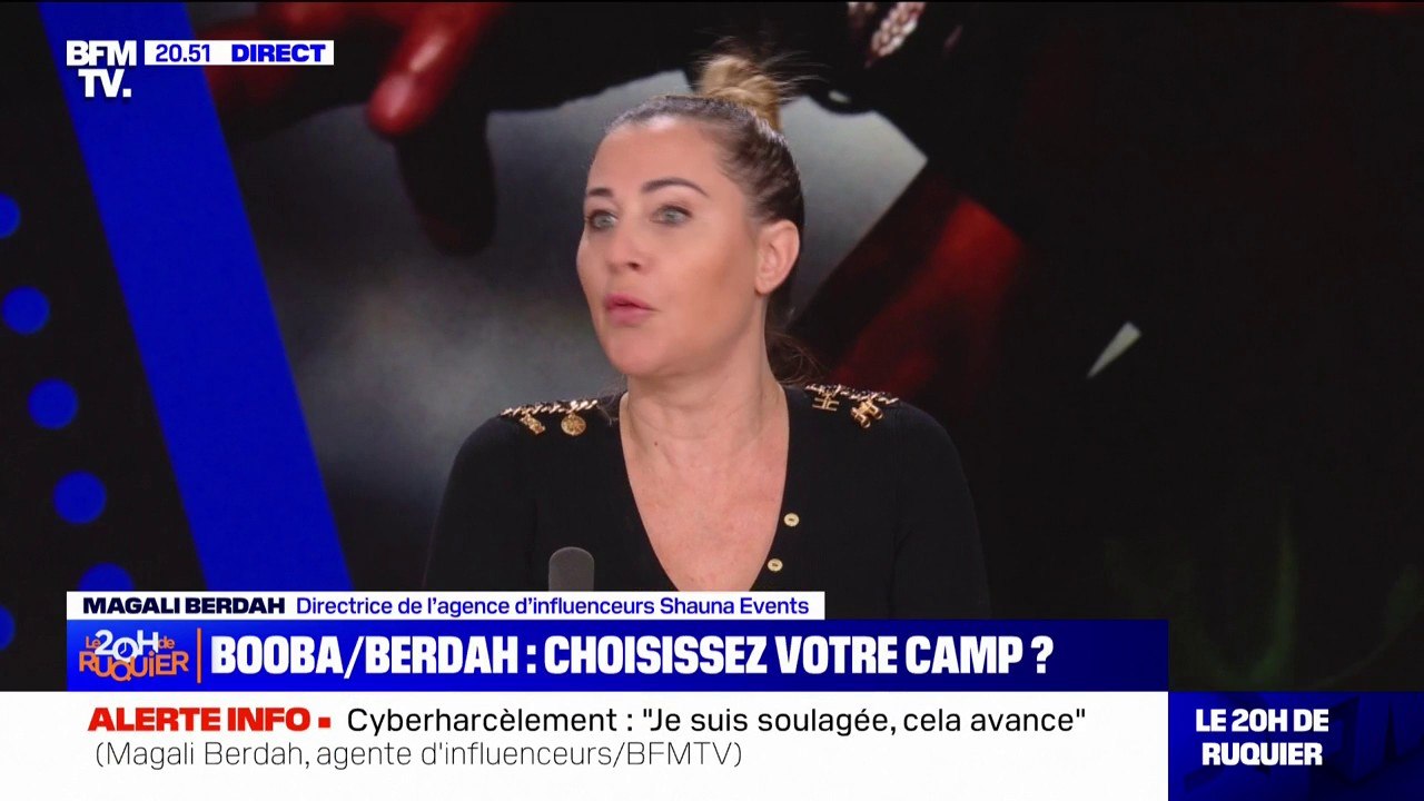 Affaire Booba-Berdah: "Si j'ai un tort, il sera réprimandé par la justice. Il n'a pas à être réprimandé par un rappeur qui habite à l'autre bout du monde et qui ne me connaît pas", affirme Magali Berdah
